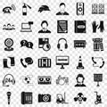 Operator icons set, simple style Royalty Free Stock Photo