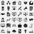 Operator icons set, simple style Royalty Free Stock Photo