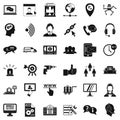 Operator icons set, simple style Royalty Free Stock Photo