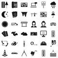 Operator icons set, simple style Royalty Free Stock Photo
