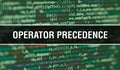 Operator precedence with Abstract Technology Binary code Background.Digital binary data and Secure Data Concept. Software