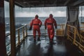 operator recording operation of oil and gas process at oil and rig plant, offshore oil and gas industry. Neural network Royalty Free Stock Photo