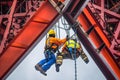 operator recording operation of oil and gas process at oil and rig plant, offshore oil and gas industry. Neural network Royalty Free Stock Photo