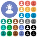 Operator round flat multi colored icons Royalty Free Stock Photo