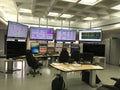 operator screens with process display of Oil & Gas Plant control room Royalty Free Stock Photo