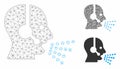 Operator Speech Vector Mesh Network Model and Triangle Mosaic Icon Royalty Free Stock Photo