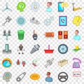 Operator support icons set, cartoon style Royalty Free Stock Photo
