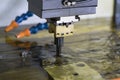 Operator use EDM electrod to make precision mold and die