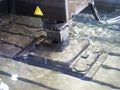 Operator use EDM electrod to make precision mold and die