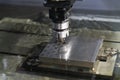 Operator use EDM electrod to make precision mold and die