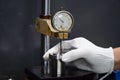 operator uses the indicator test dial on the stand for accurate measurements,Dial Test Indicator on the stand for accurate