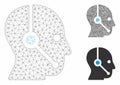 Operator Vector Mesh Network Model and Triangle Mosaic Icon Royalty Free Stock Photo