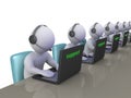 Operators at support call center