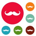 Operetta whiskers icons circle set