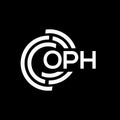 OPH letter logo design on black background. OPH creative initials letter logo concept. OPH letter design Royalty Free Stock Photo