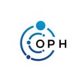 OPH letter technology logo design on white background. OPH creative initials letter IT logo concept. OPH letter design Royalty Free Stock Photo