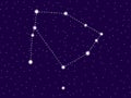 Ophiuchus constellation. Starry night sky. Cluster of stars and galaxies. Deep space. Vector