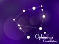 Ophiuchus constellation. Starry night sky. Cluster of stars, galaxy. Deep space. Vector illustration