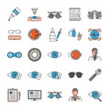 Ophtalmology color icons set Royalty Free Stock Photo