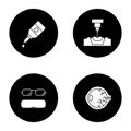 Ophtalmology glyph icons set Royalty Free Stock Photo