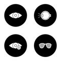 Ophtalmology glyph icons set Royalty Free Stock Photo