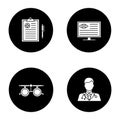 Ophtalmology glyph icons set Royalty Free Stock Photo