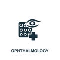 Ophtalmology icon. Monochrome simple sign from medical speialist collection. Ophtalmology icon for logo, templates, web Royalty Free Stock Photo