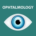 ophtalmology sign on blue Royalty Free Stock Photo