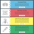 Ophthalmology web banner templates set