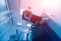Ophthalmic laser system in eye surgery clinic. Laser treatmnet for myopia Royalty Free Stock Photo
