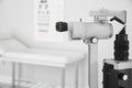 Ophthalmic slit lamp at children`s doctor