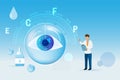 Ophthalmologist doctor diagnosis and check up patient eyesight. Ophthalmology eye sight examination and medical treatment. Optical Royalty Free Stock Photo