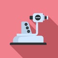 Ophthalmologist equipment icon, flat style