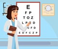Ophthalmologist at Hospital Flat Illustration