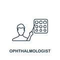 Ophthalmologist icon. Line simple icon for templates, web design and infographics