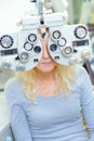 ophthalmologist performing eye tests