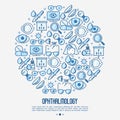 Ophthalmology concept in circle