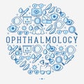 Ophthalmology concept in circle