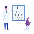 Ophthalmology concept. Ophthalmologist checks patient sight.