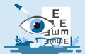 Ophthalmology Concept Vector Illustration. Cartoon Composition In Flat Style, Placard Type Art. Optical Eyes Test Royalty Free Stock Photo