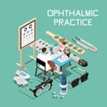 Ophthalmology Isometric Composition Royalty Free Stock Photo