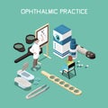 Ophthalmology Isometric Composition Royalty Free Stock Photo