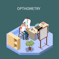 Ophthalmology Isometric Composition Royalty Free Stock Photo
