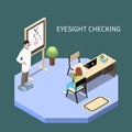 Ophthalmology Isometric Composition Royalty Free Stock Photo