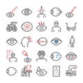 Ophthalmology line icon. Clinic icons. Eye signs. Vector illustration