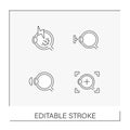 Ophthalmology line icons set