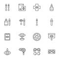 Ophthalmology line icons set