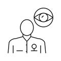 ophthalmology medical specialist line icon vector illustration