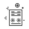 Ophthalmology paper document, eye test medical history