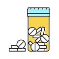 opiates drug pills package color icon vector illustration Royalty Free Stock Photo